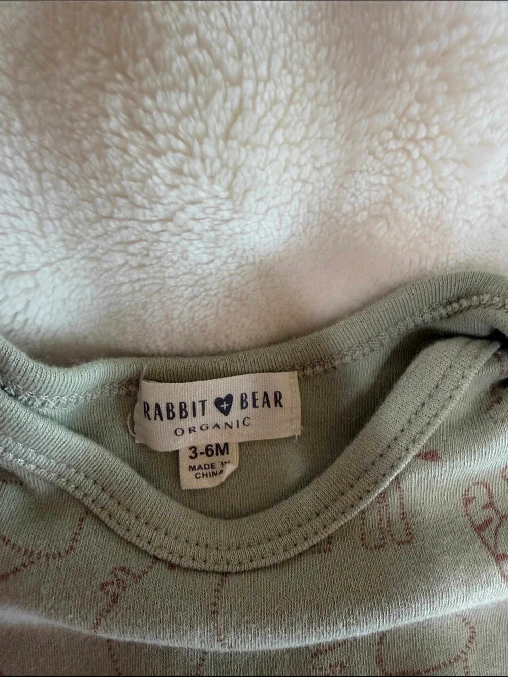 NWOT Rabbit & Bear Organic Sage Animal Tee - Short Sleeve